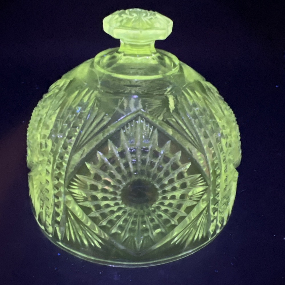 Antique Imperial Glass 474 La Rochelle Butter Dish Lid Replacement Manganese 365